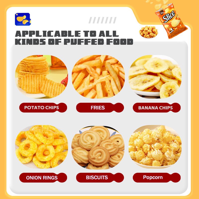 Automatic Nitrogen Crisps Potato Chips Microwave Popcorn Banana Chips French Fries Snack Sealing Packaging Packing Machine