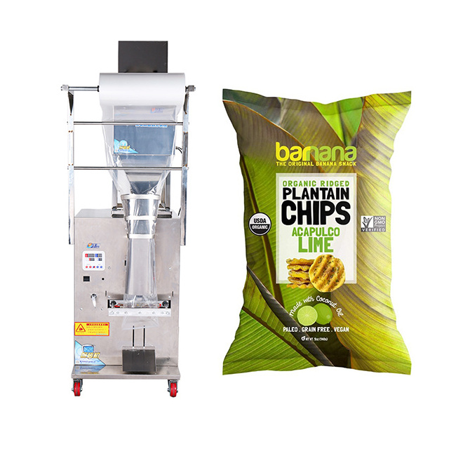 Snack food potato chips pop corn packing machine with nitrogen for snacks plantain chips