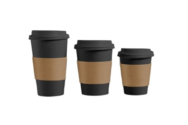 black Coffee Paper Cup Disposable Custom Logo  4oz 8oz 12oz