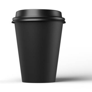 black Coffee Paper Cup Disposable Custom Logo  4oz 8oz 12oz