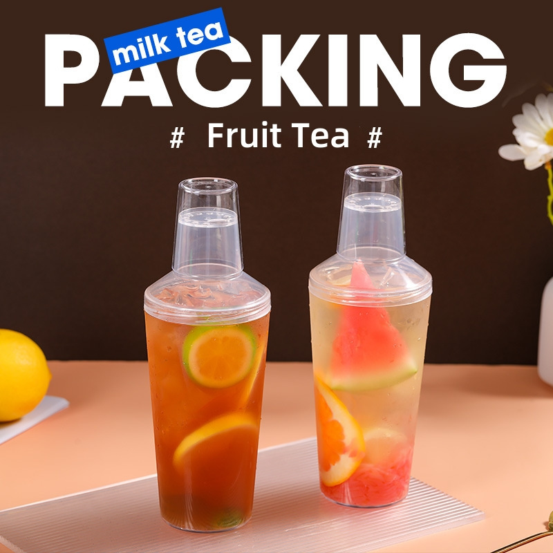 New fashion food grade disposable cocktail fruit tea milktea disposable shaker cups