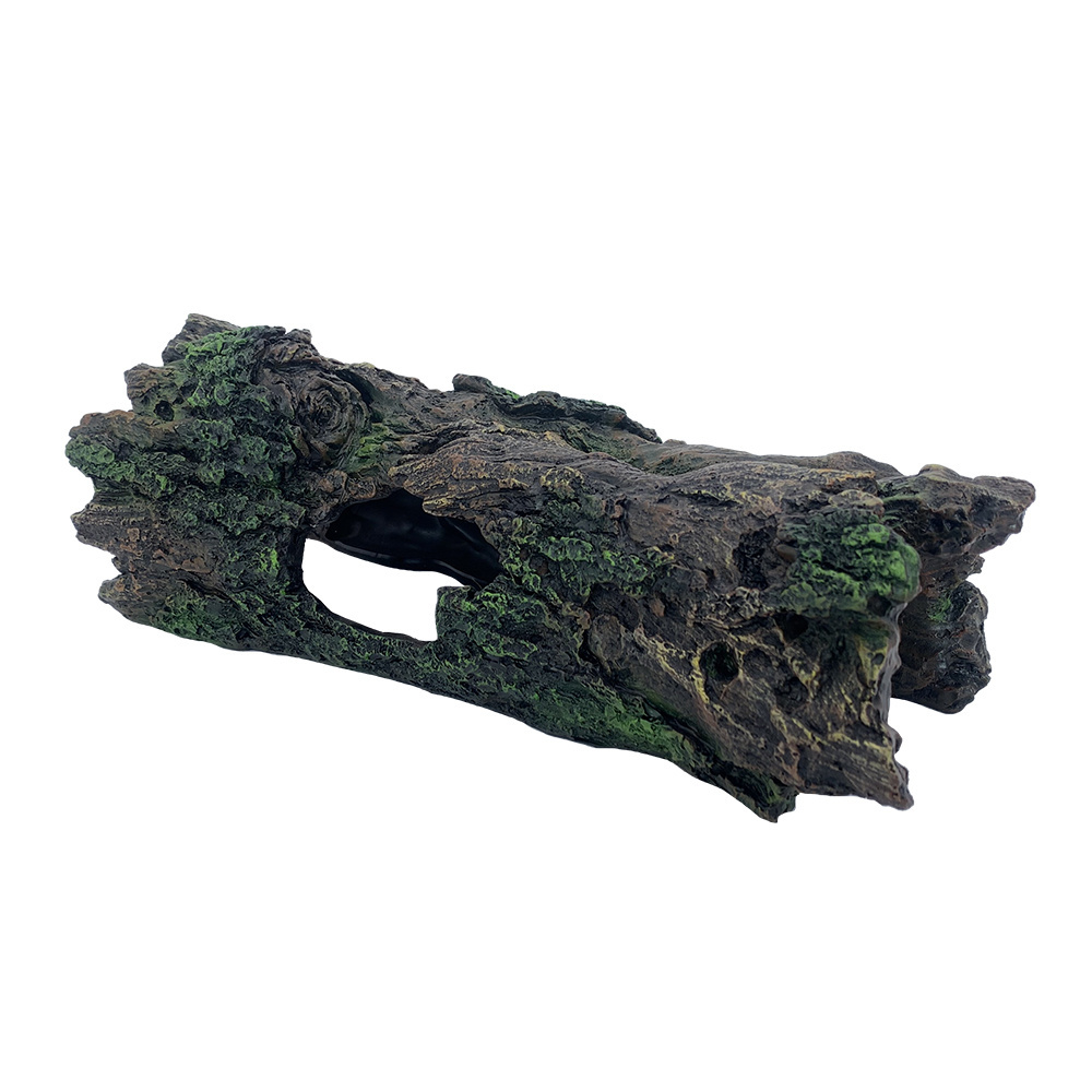 Wholesale Resin Stump Hiding Turtle Habitat Reptile Terrarium cave decoration Box Landscape