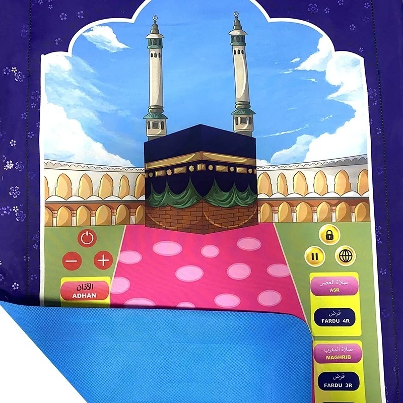 Factory Wholesale Kids Prayer Mat Coran Islamic Style for Children Easy Learn Pray Ramadan Gift Islamic Gifts