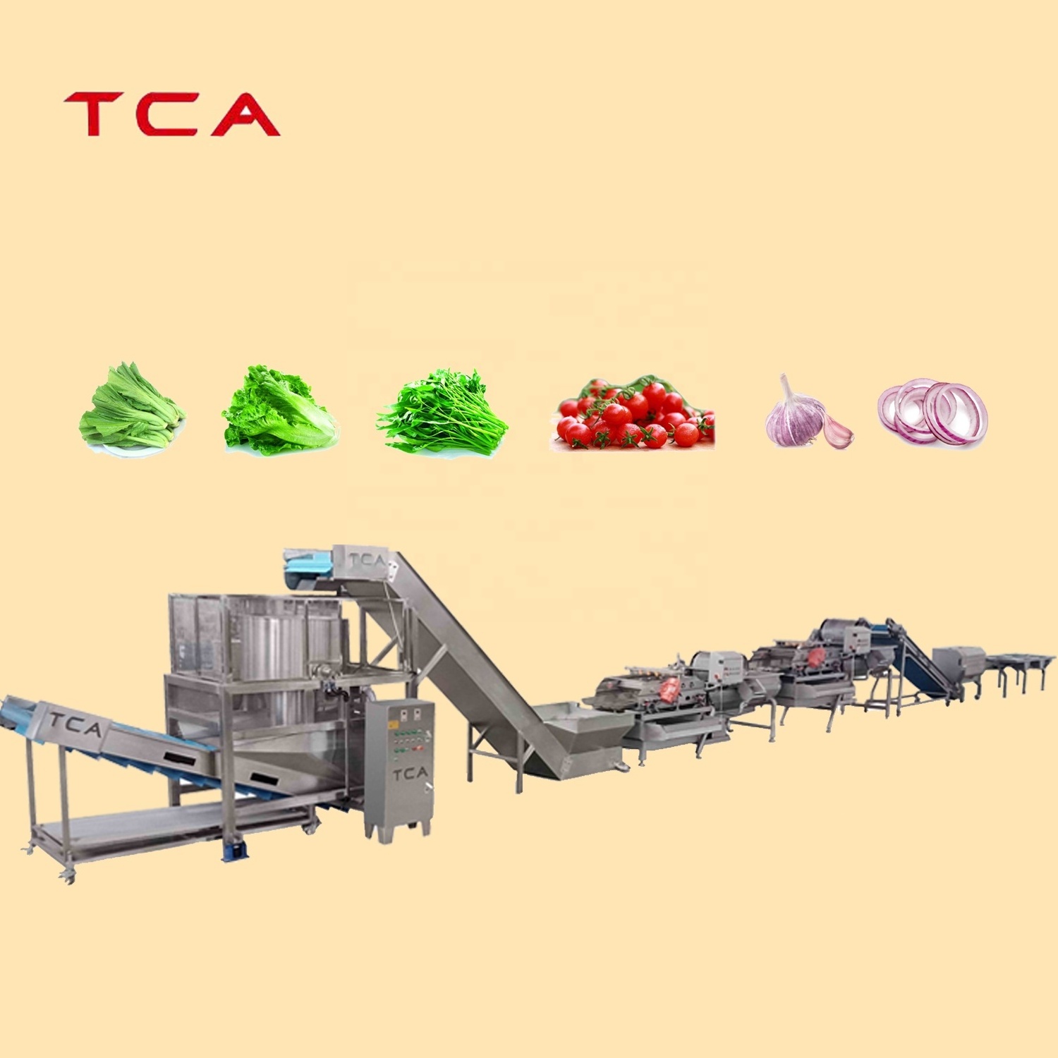 Customized multi use vegetables and fruit salad making machine vegetables cutting cleaning washing line