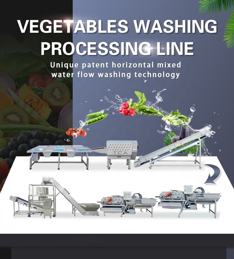 Customized multi use vegetables and fruit salad making machine vegetables cutting cleaning washing line