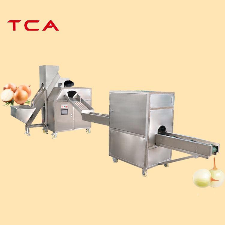 onion cutting slicer peeler and peeling processing production line machine