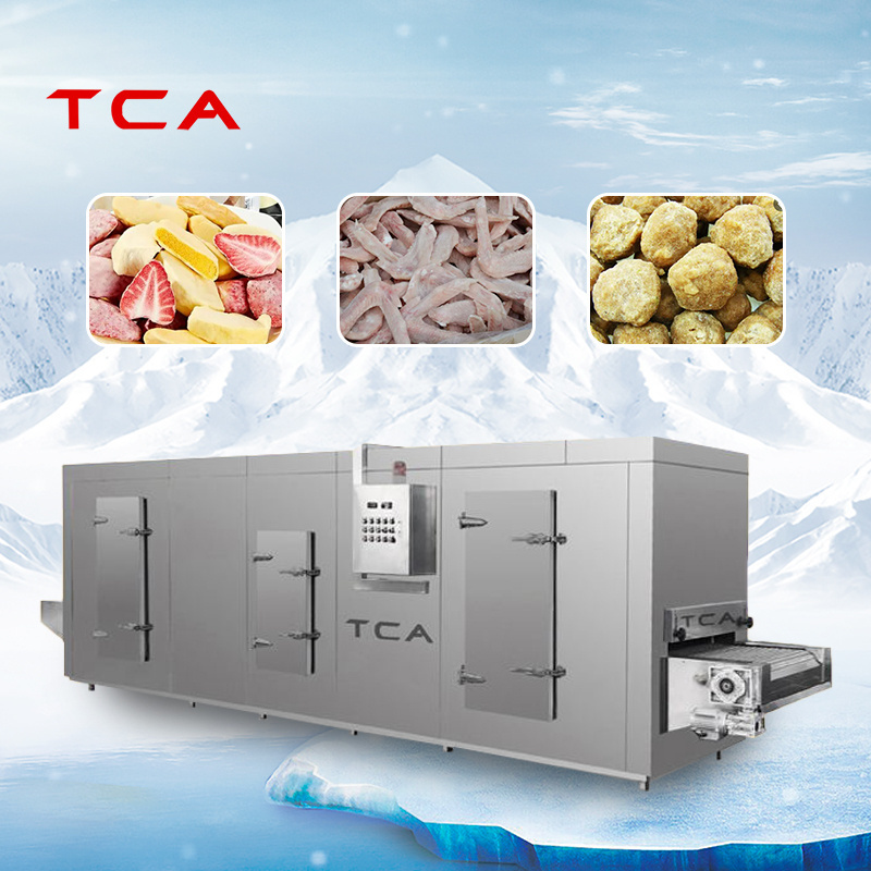 TCA capacity 500-2000kg/h high quality deep freezer iqf freezer machine iqf freezing equipment for Fish/shrimp/sea cucumber