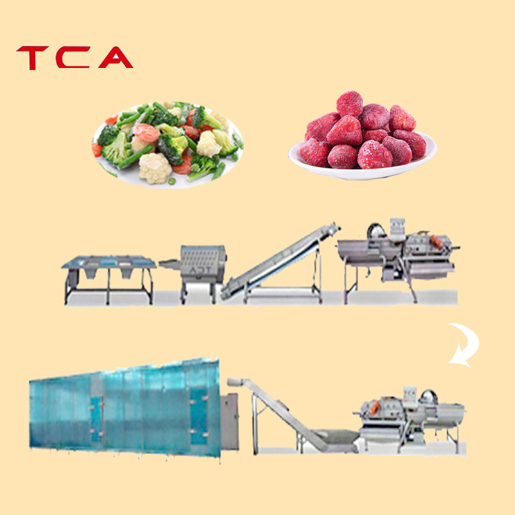 TCA Automatic Vegetable and Fruit IQF Freezing Line Frozen Okra And Tomatoes High Quality Vegetable Production Line