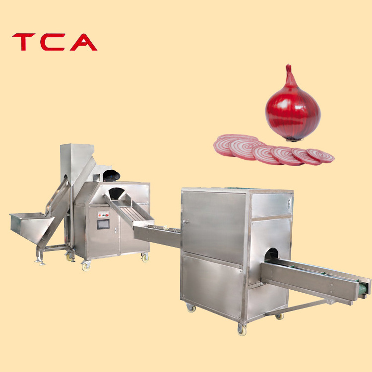 onion cutting slicer peeler and peeling processing production line machine