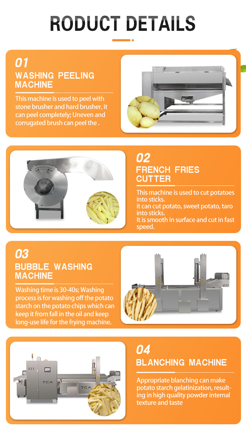 Fried / Pre-fried Potato Frozen French Fries Production Line Food & Beverage Factory Hot Product 2019 MOTOR Spare Parts Provided