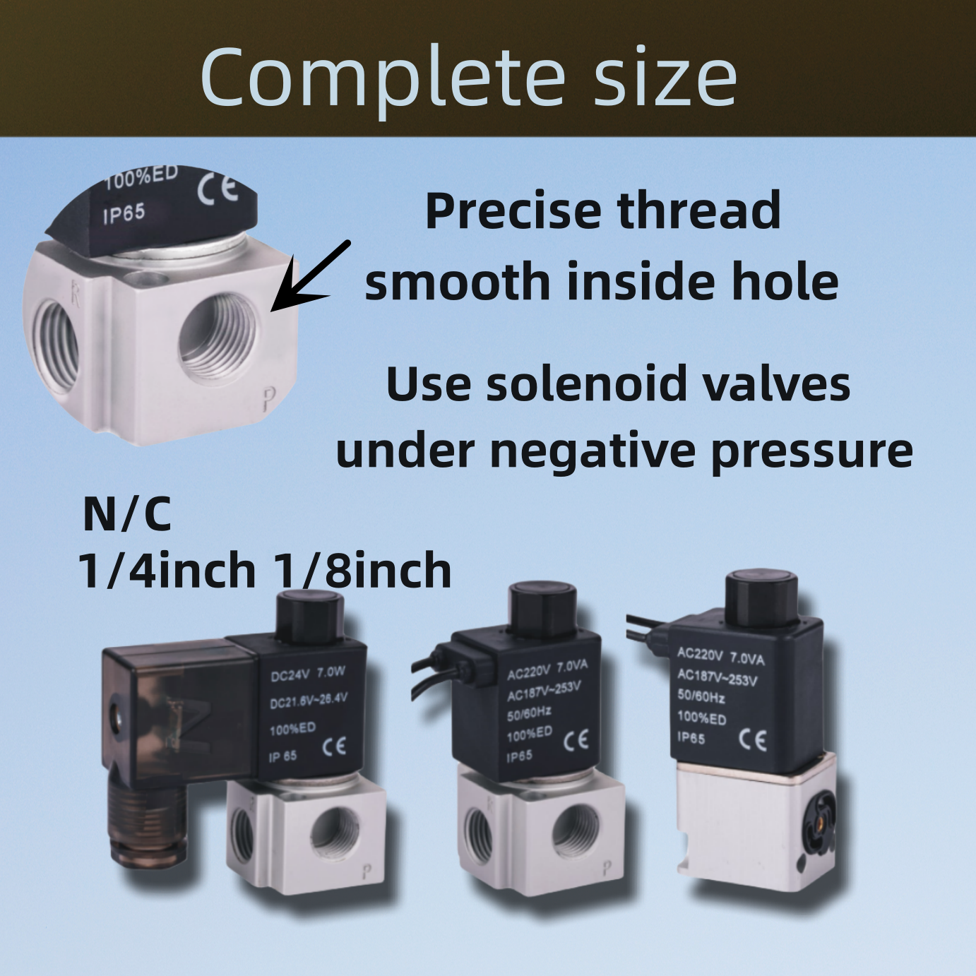 Customizable plastic brass micro negative pressure vacuum solenoid valve food processing solenoid valve for Vacuum pump