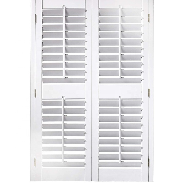 2022Factory Wholesale  Good Quality External Plantation Shutter German White Wooden  Window Shutters