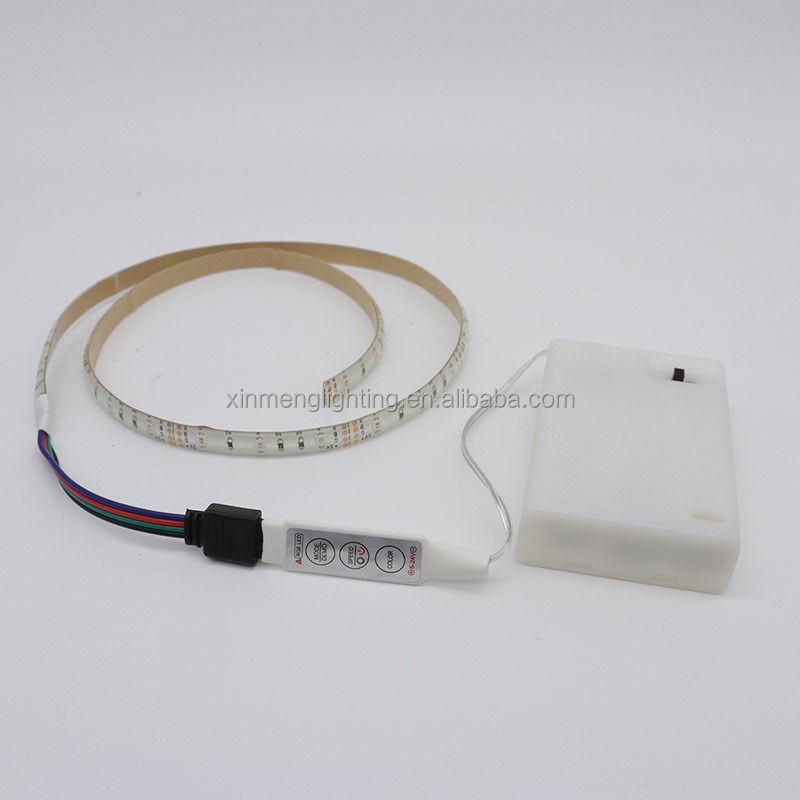 Battery Operated LED Strip Lights Kit 3Key 17Key 24Key  Battery Box 8mm 5V SMD2835 RGB  IP65 Waterproof  LED  Light