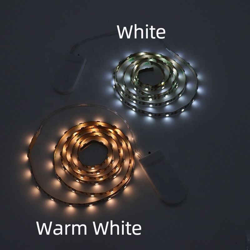 Battery Cell Powered Led Strip Lights 5V 6V width 5mm  0.5m SMD3528 Smd2835  Cr2032 Led Strip Led Flexible strip