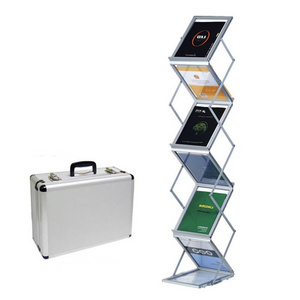 Zed-up Lite A4 Literature Display Stand  double sided acrylic shelves  folding display for magazines brochures