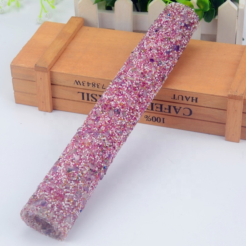 Hot Fix Adhesive Iron on Gravel Stone Rhinestone Fabric Trimming Sheet Crystal Diamond Roll Pearl Beads Sticker Mesh