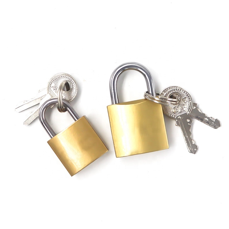 Factory wholesale heavy duty mini key lock 20mm/25mm/30mm/40mm/50mm/60mm solid brass keyed padlock  different with 3 keys