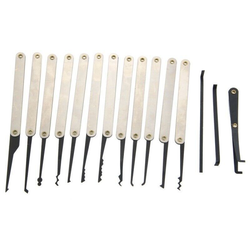 15 PCS Steel stainless lock pick sets security training unlocking locksmith  with transparent practice padlock XMM-8810