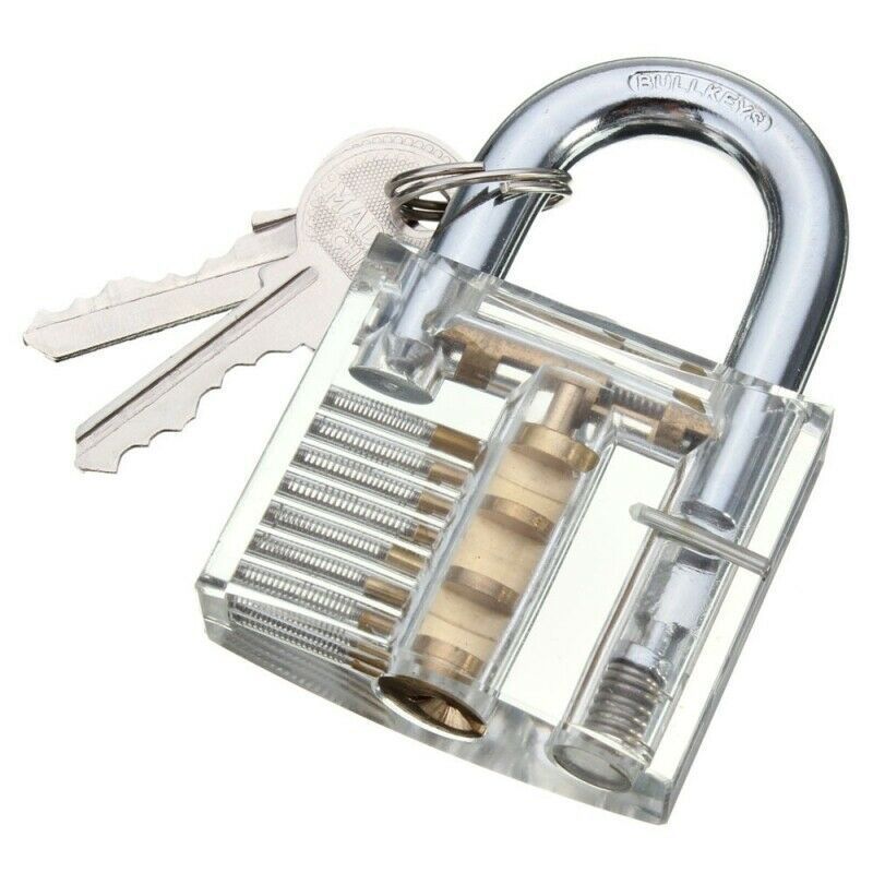 15 PCS Steel stainless lock pick sets security training unlocking locksmith  with transparent practice padlock XMM-8810