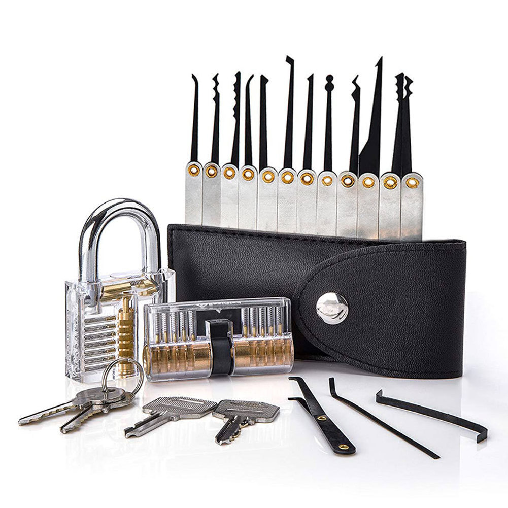 XMM Factory Steel material locksmith tools security unlocking picking set tools  with transparent padlock for beginner XMM-8810