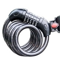 XMM cycling security 4 number codes password bicycle steel ant-theft bike scooter cable lock combination slide lock XMM-8812