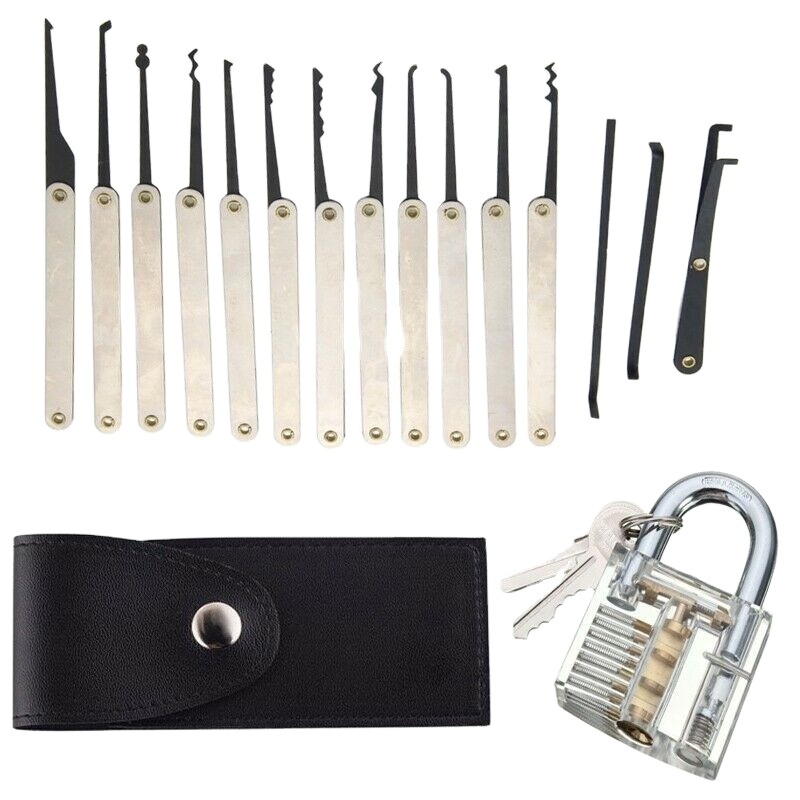 15pcs/17pcs/24pcs lock pick set factory direct supply Amazon hot selling oem locksmith tool training lock case padlock XMM-8810