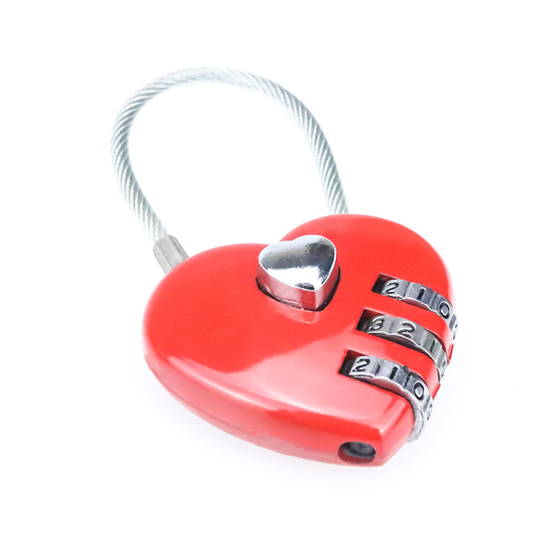 XMM-8055 Heart Shape Combination Padlock Cute Romantic Love Wedding Gift pad lock Valentine Days cable wire digital lock