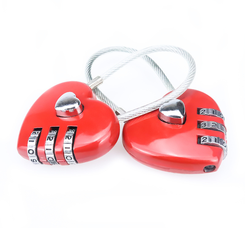 XMM-8055 Heart Shape Combination Padlock Cute Romantic Love Wedding Gift pad lock Valentine Days cable wire digital lock