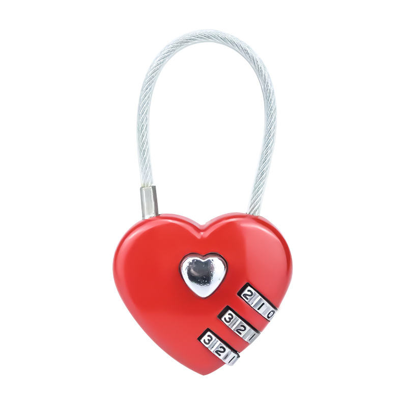 XMM-8055 Heart Shape Combination Padlock Cute Romantic Love Wedding Gift pad lock Valentine Days cable wire digital lock