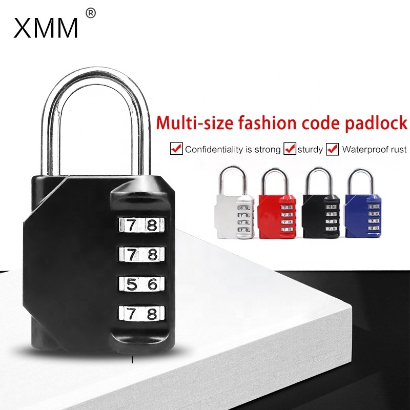 XMM-8023A Factory produce 4 digits combination padlock zinc alloy safety GYM padlock hot selling security combination lock