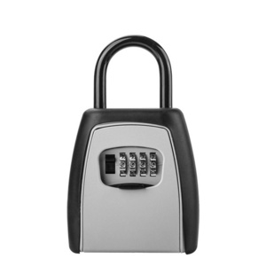 New design 4 numbers password key safe box lock aluminium alloy pad lock outdoor storage key security lock with handle XMM-K41-H