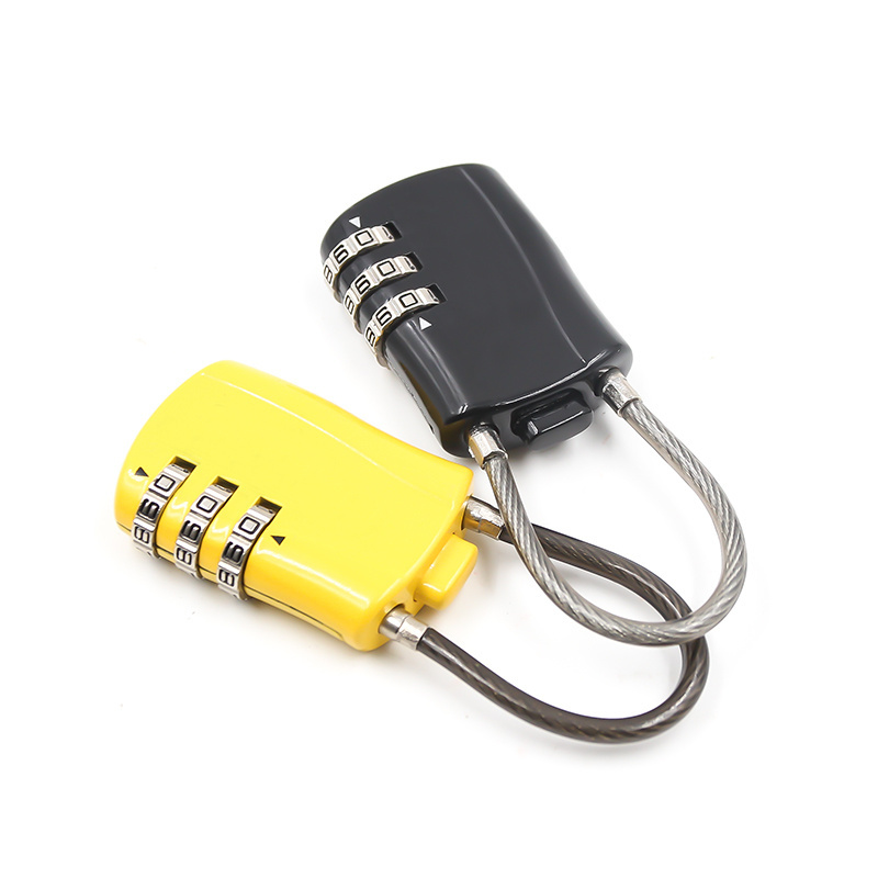 XMM-8803 Combination lock 3 codes password lock with PVC cover cable wire long or customized cable lock for  suitcase security