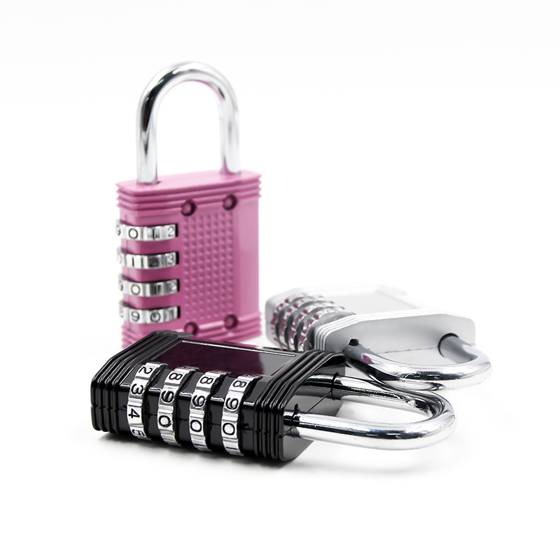 XMM-8017L Hot Selling Safety Padlocks Four Digits Combination Zinc Alloy  Travel Password Lock For Gym Sport Locker Backpack