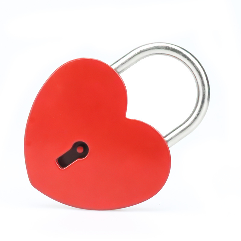 XMM-6034 Colorful Love Heart Padlock Good Quality Zinc Alloy Padlock for Wedding Valentines Day Gift Mini Cute Key safe box lock