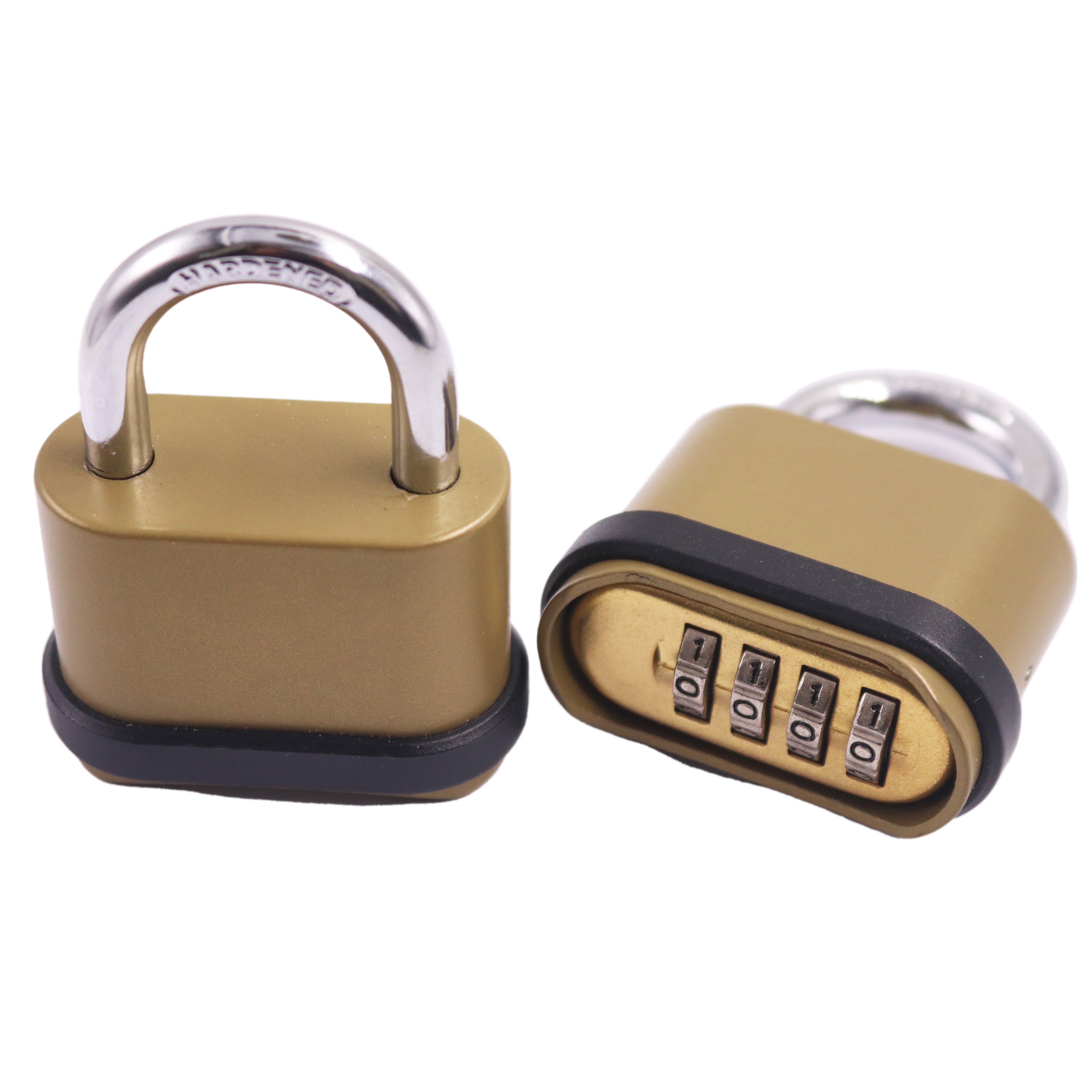 Combination Brass Finish lock 4 digit bottom password padlock item 8083  steel laminated zinc alloy warehouse door lock Lock