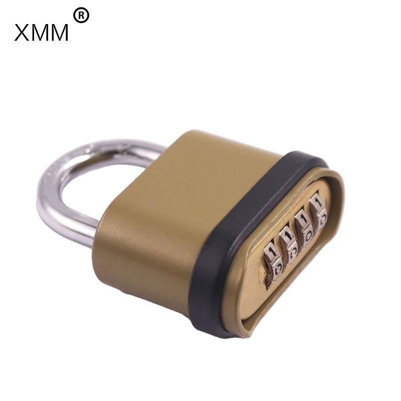 Combination Brass Finish lock 4 digit bottom password padlock item 8083  steel laminated zinc alloy warehouse door lock Lock