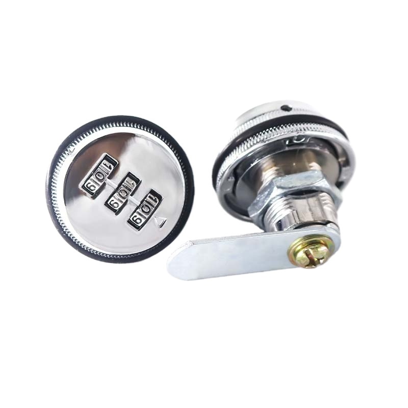 XMM-5022 Keyless Fixed Lock 20mm 30mm Zinc Alloy Silver Plating 3-Dial Combination Lock Filing Cabinet Cam Lock for furniture