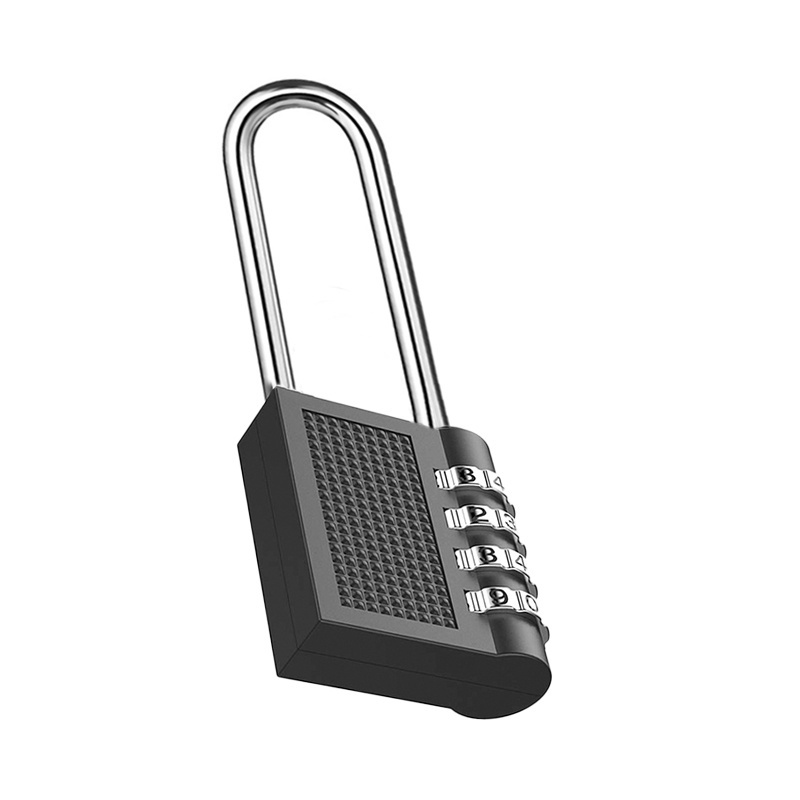 XMM-8073 Wholesale Long Shackle Anti-theft 4 codes Password Padlock Heavy Duty Anti-rust Padlock for Suitcase safe