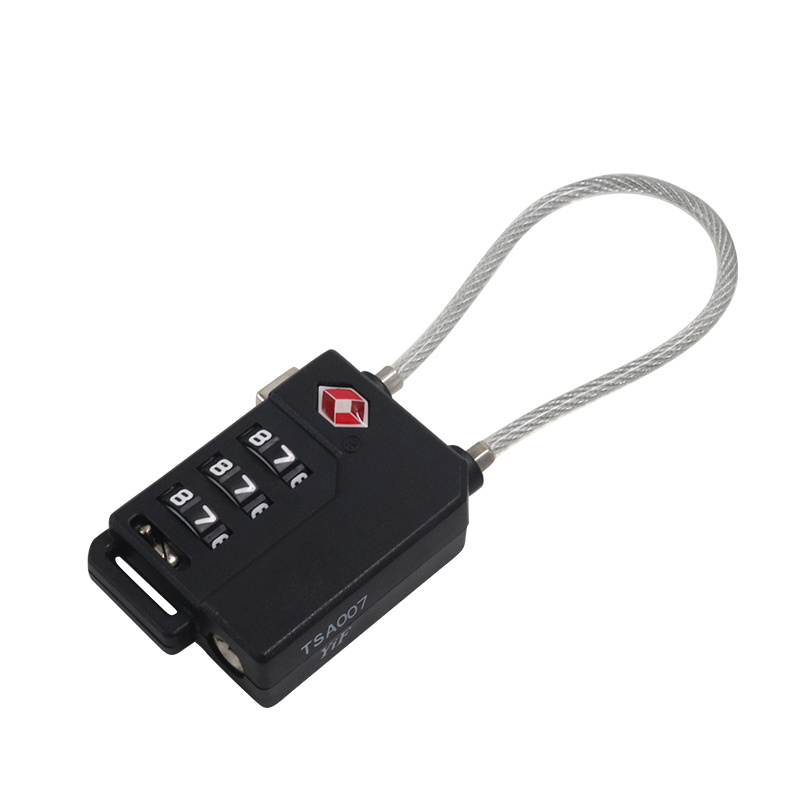 TSA 21100 TSA Cable Wire password digital silver steel wire High Grade PC material security luggage custom tsa Lock