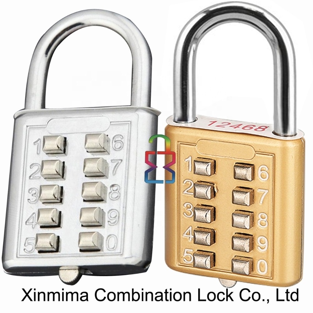 Push button 10 digits combination numerical lock reset combination password lock factory direct supply locks XMM-8031A