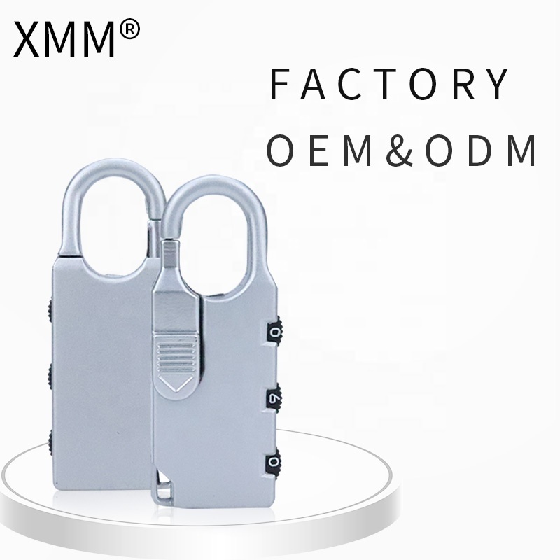 mini 3 digit combination lock zinc alloy resettable padlock Suitcases Stationery gift locks Print logo factory outlet xmm-8001