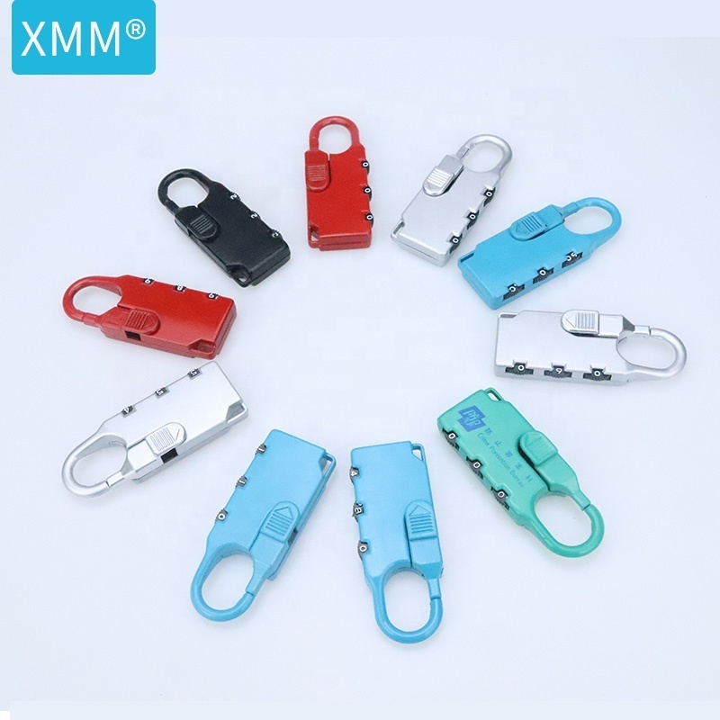 mini 3 digit combination lock zinc alloy resettable padlock Suitcases Stationery gift locks Print logo factory outlet xmm-8001