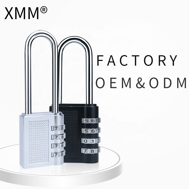 XMM Long Shackle Heavy 4 Digit Combination Padlock Outdoor Waterproof Lock for Gate Gym school Locker factory xmm-8073