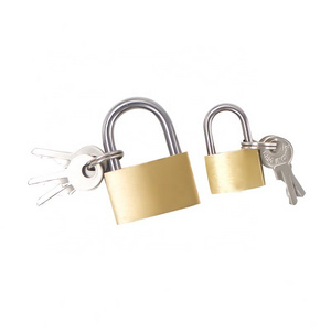 Factory wholesale heavy duty mini key lock 20mm/25mm/30mm/40mm/50mm/60mm solid brass keyed padlock  different with 3 keys