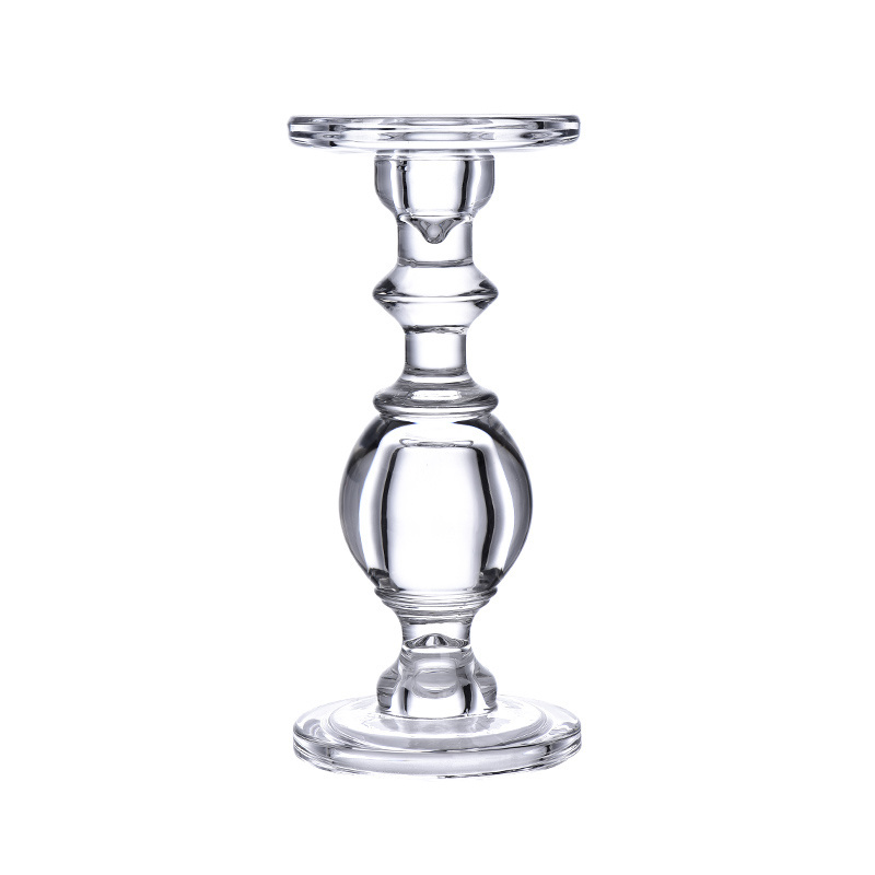 Clear Crystal Glass Candle Display Stand Crystal Tea Light Votive Candle Holders Decorative Glass Ritual Candle Sticks