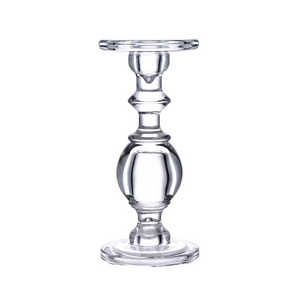 Clear Crystal Glass Candle Display Stand Crystal Tea Light Votive Candle Holders Decorative Glass Ritual Candle Sticks