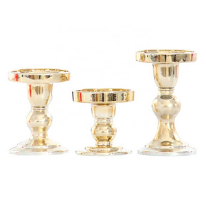 Pillar Tapered Tea Lights Transparent Crystal Clear Glass Taper Candles Holders for Home