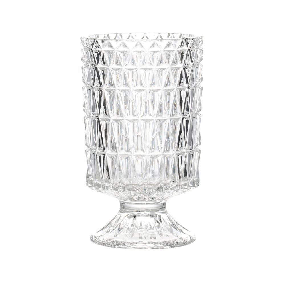 Transparent Cylinder Crystal Flower Glass Vase For Wedding Table Centerpieces