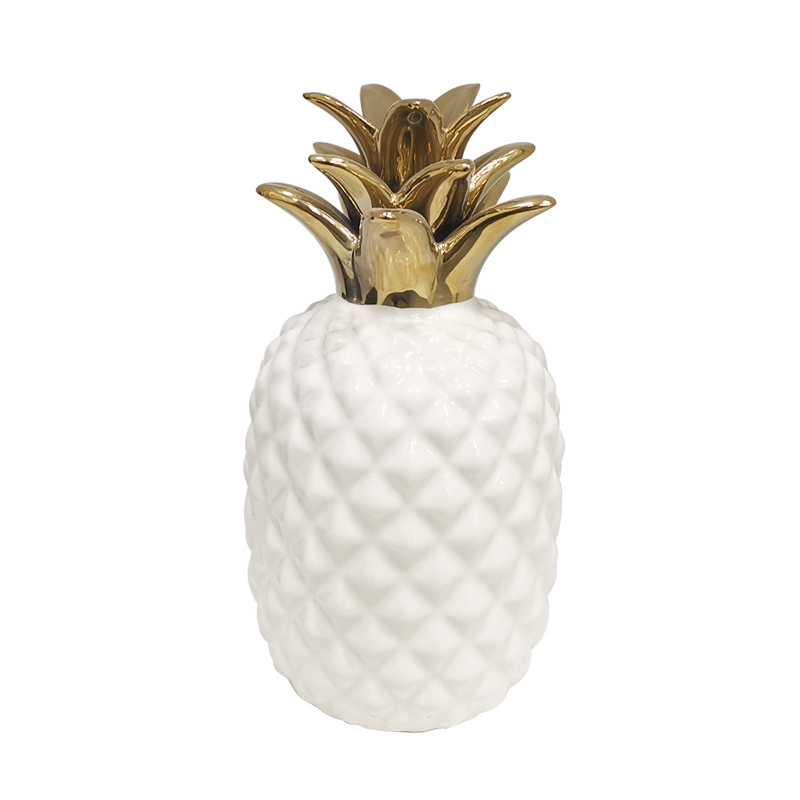 Christmas Gifts Golden Ceramic Pineapple Decoration For Home Bedroom Decorative Ornament