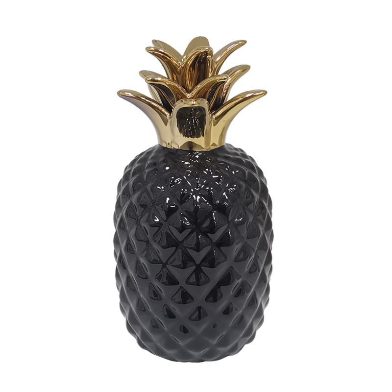 Christmas Gifts Golden Ceramic Pineapple Decoration For Home Bedroom Decorative Ornament